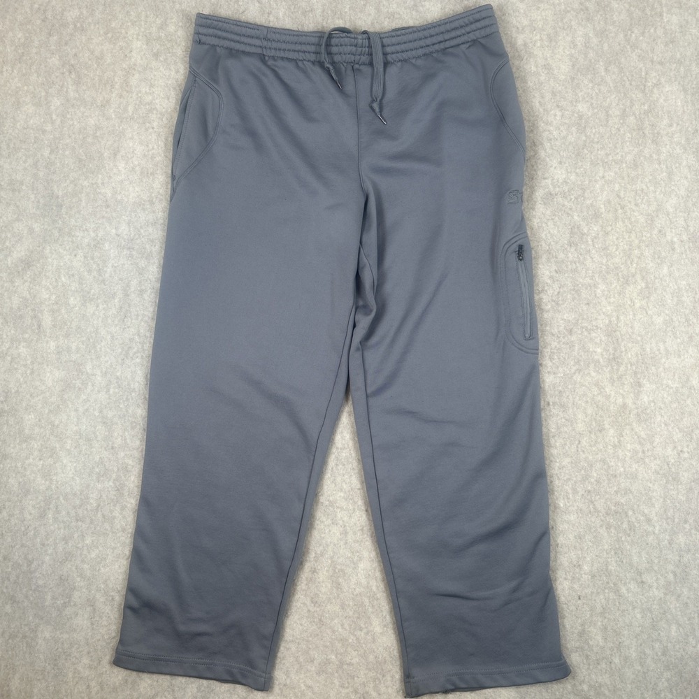 Starter Pants Mens Large Gray Joggers Side‎ Zip Wide Leg Y2K